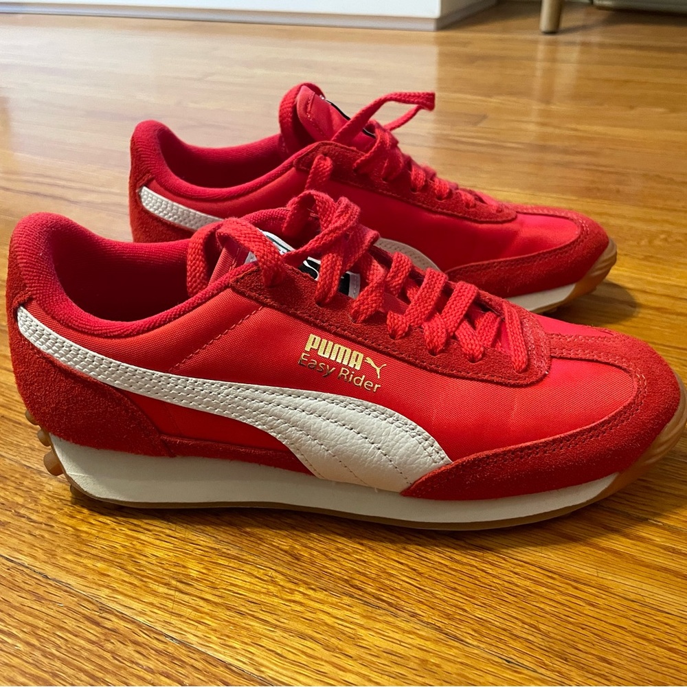 Puma Easy Rider Red and White Sneakers